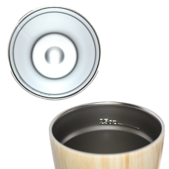 Double Wall Stainless Steel Vacuum Straw Tumbler 25 oz w/ Closing Lid Wood Grain - Picture 6 of 6